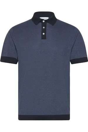 Lindbergh Knitted Polo S/S Contrast Blue