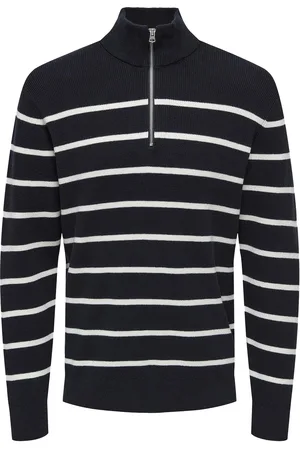 Only & Sons Onsphil Reg 12 Struc Half Zip Knit Noos Navy