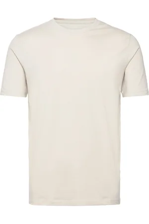 Lindbergh Mens Stretch Crew Neck Tee S/S Cream