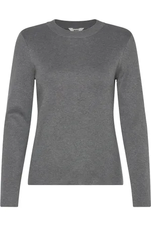 Object Objester Sli L/S Knit Pullover Noos Grey