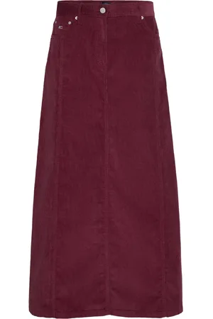 Tommy Hilfiger Tjw Fine Cord Maxi Skirt Burgundy