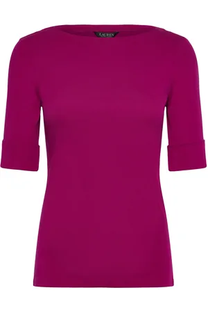 Ralph Lauren Stretch Cotton Boatneck Tee Pink