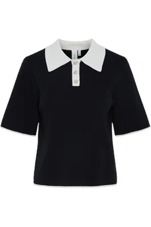Y.A.S Mille Ss Knit Pullover Black