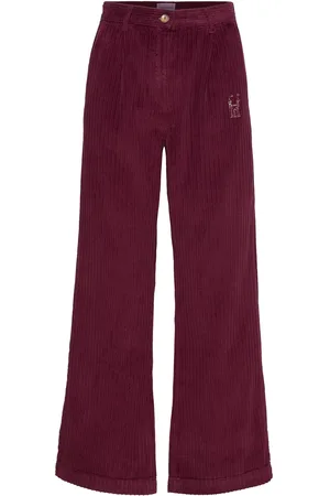 Bobo Choses Faraway Castle Pleated Corduroy Pants Burgundy