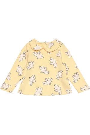 Bobo Choses Baby Freedom Bird All Over Collar T-Shirt Yellow