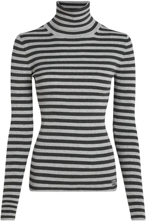 Calvin Klein Woven Label Roll Neck Sweater Grey