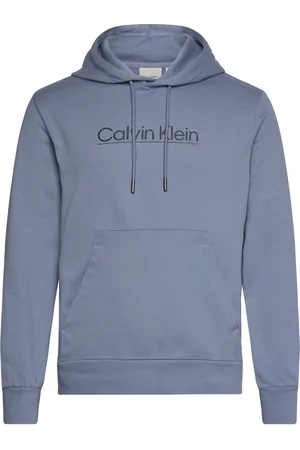 Calvin Klein Raised Line Logo Hoodie Blue