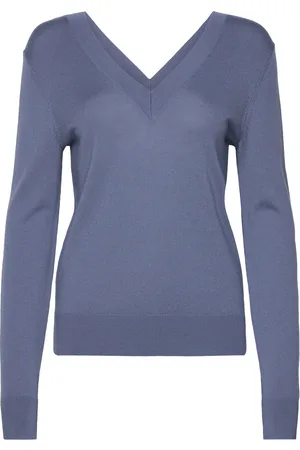 Calvin Klein Merino Wool V-Neck Sweater Blue