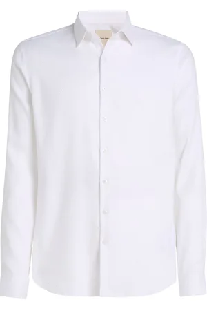 Calvin Klein Non Iron Tonal Dobby Slim Shirt White