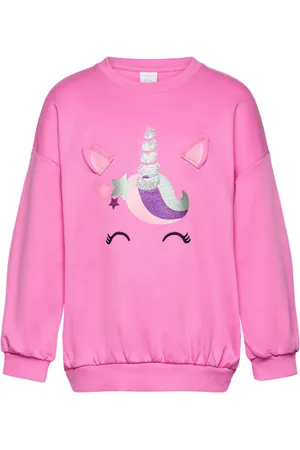 Lindex Sweatshirt Unicorn Face Pink