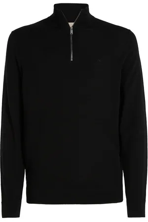 Calvin Klein Merino Rws Zip Through Jacket Black