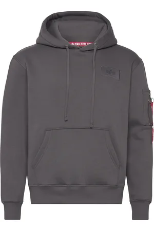 Alpha Industries Back Print Hoody Grey