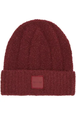 Calvin Klein Modern Patch Chunky Beanie Burgundy