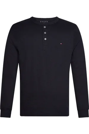 Tommy Hilfiger Slub Henley Ls Tee Black