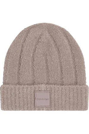 Calvin Klein Modern Patch Chunky Beanie Beige