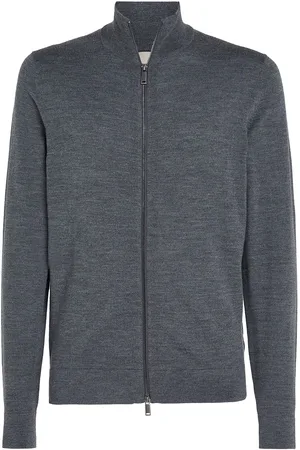 Calvin Klein Merino Rws Zip Through Jacket Grey