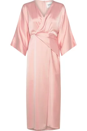 By Malina Erica Wrap Detailed Midi Dress Pink