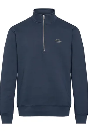 Mads Norgaard Standard Half Zip Logo Sweat Navy
