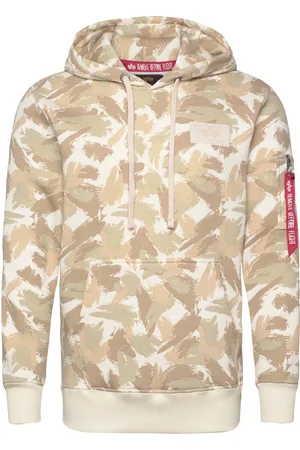 Alpha Industries Back Print Hoody Camo Beige