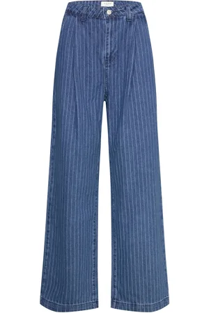 Norr Kenzie Pleat Wide Jeans Blue
