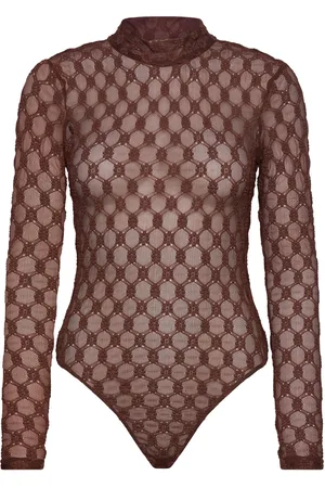 Bardot Adoni Backless Mesh Bodysuit Brown