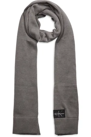 Calvin Klein Mono Logo Patch Scarf Grey