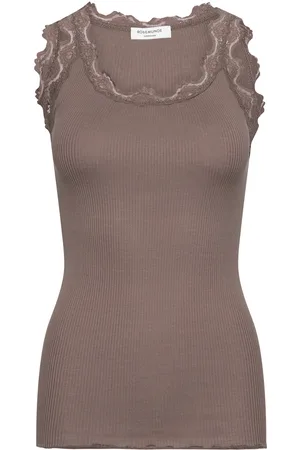 Rosemunde Rwbabette Silk Sl U-Neck Long Lace Brown