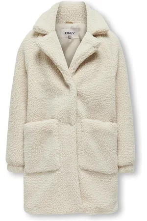 ONLY Kogsandra Teddy Long Coat Otw Cream