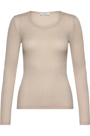 Rosemunde Belize Long Sleeve Pointelle T-Shir Beige
