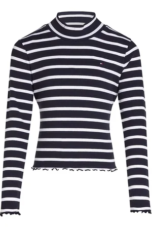 Tommy Hilfiger Mock Neck Rib Top Ls Navy
