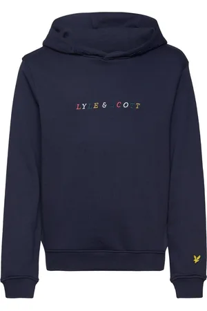 Lyle & Scott Multi Coloured Embroidery Hoodie Navy