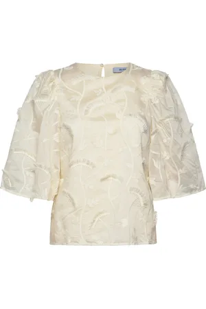 Minus Mspiper Round Neck Blouse Cream