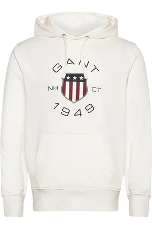 GANT Print Sweat Hoodie White