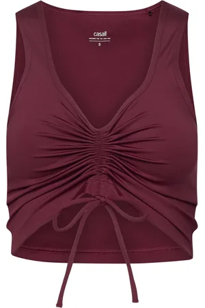 Casall Crease Sleeveless Crop Top Burgundy