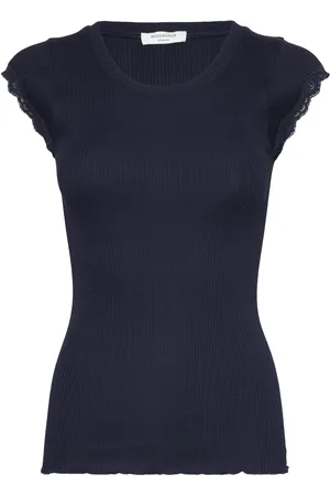 Rosemunde Short Sleeve Top W/ Lace Navy