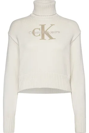 Calvin Klein Chenille Monologo Sweater White