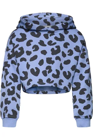 TOM TAILOR Cropped All Over Printed Hoody Blue