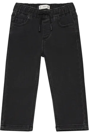 MANGO Drawstring Waist Jeans Black