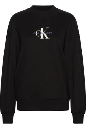Calvin Klein Textured Monologo Crewneck Black