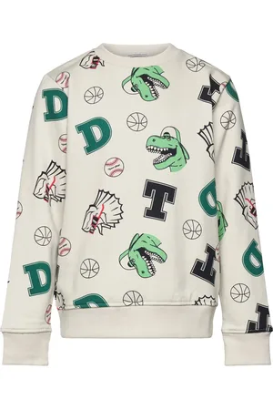 TOM TAILOR Allover Printed Sweatshirt Cream