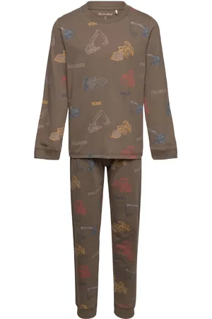 Minymo Pyjamas Ls Set Aop Khaki