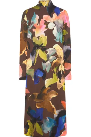 STINE GOYA Long Sleeve Midi Dress, 2263 Dry Vi Patterned