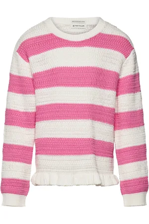 TOM TAILOR Knitted Striped Pullover Pink