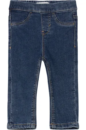 MANGO Drawstring Waist Jeans Blue