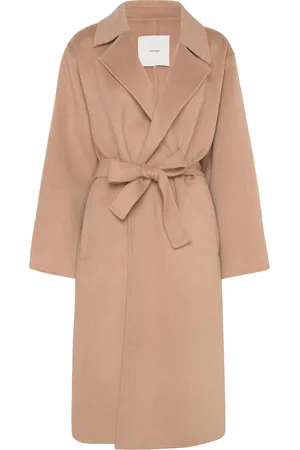 Calvin Klein Ls Df Wool Long Wrap Coat Beige