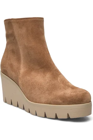 Gabor Wedge Ankle Boot Beige