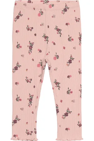 Minymo Leggings Aop Rib Pink