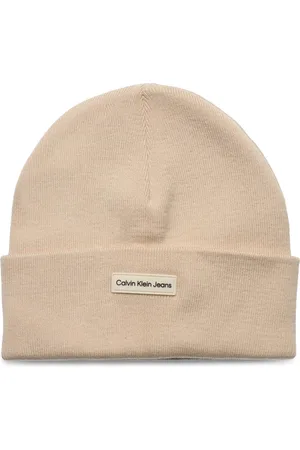 Calvin Klein Inst Patch Beanie Beige
