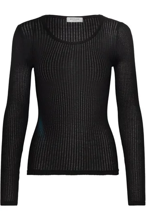 Rosemunde Belize Long Sleeve Pointelle T-Shir Black