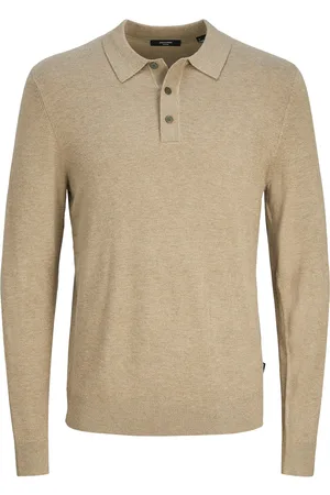 JACK & JONES Jprblawilliam Knit Polo Ls Jack & J S Beige
